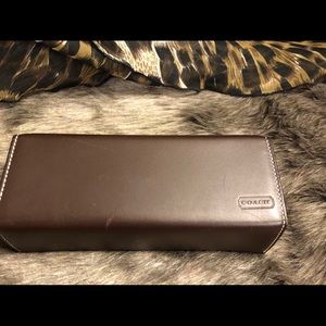 Coach Brown Leather glasses case